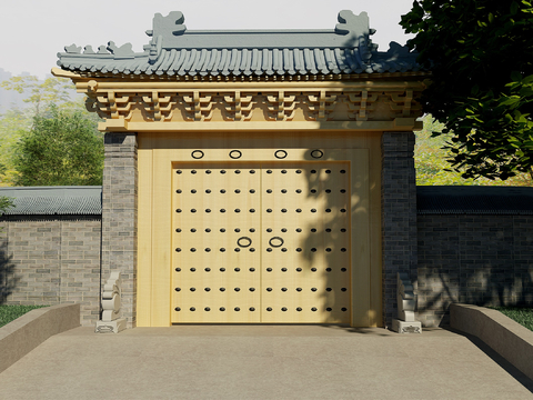 Chinese style door head ancient building door