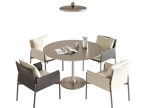 Modern round dining table and chair