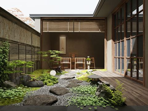 Japanese Villa Courtyard Garden