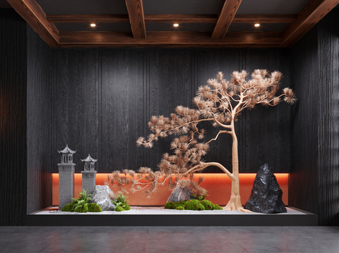 Neo-Chinese Style landscape landscape interior landscape dry landscape