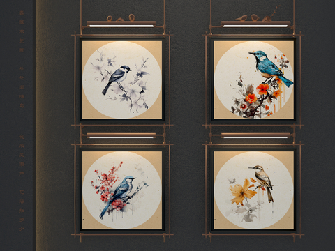 New Chinese Decorative Painting Flower and Bird Painting Hanging Painting