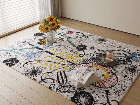 Modern graffiti pattern carpet