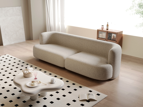 Cream style double sofa