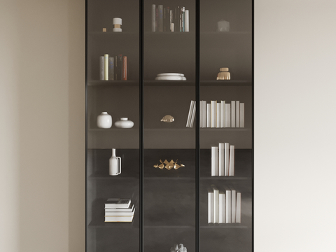 Modern Glass Cabinet Bookcase