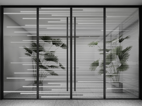 Office door high compartment glass partition