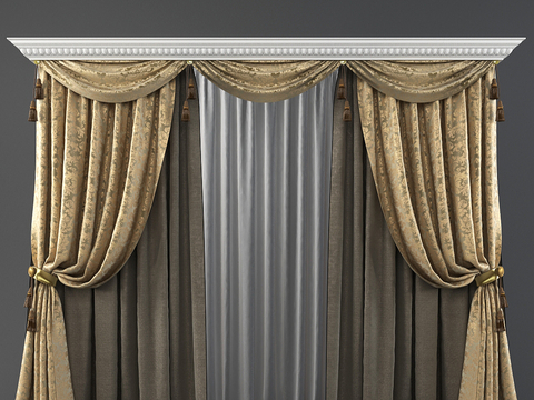 European-style curtains and window screens