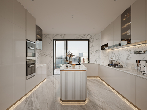 Modern Mid Island Kitchen