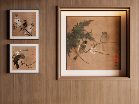 Chinese Decorative Painting Flower and Bird Painting Ancient Painting