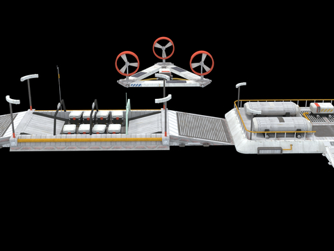 Science fiction moon base space equipment