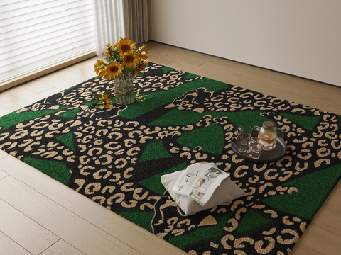 Modern green pattern carpet