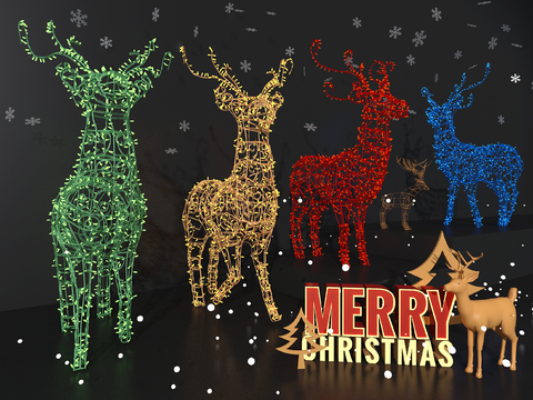 Christmas Art Display Milu Deer Meichen Commercial Device