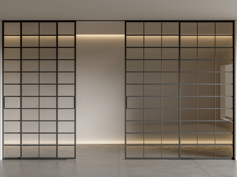 Glass sliding door grille sliding door