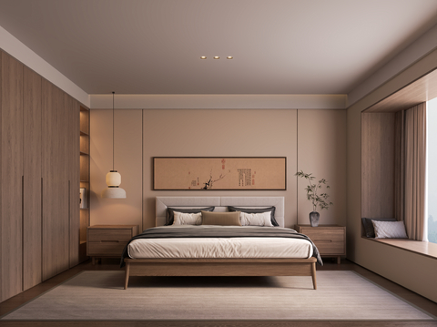 New Chinese-style master bedroom