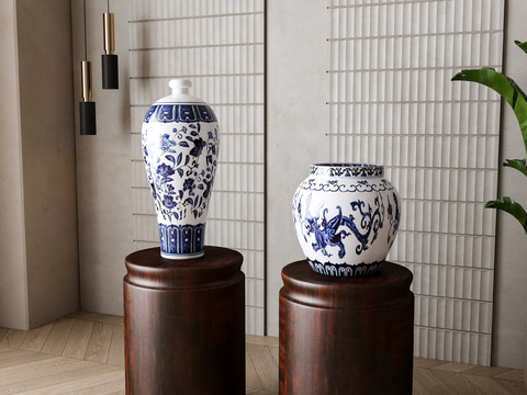 New Chinese-style Blue and White Porcelain Ceramics