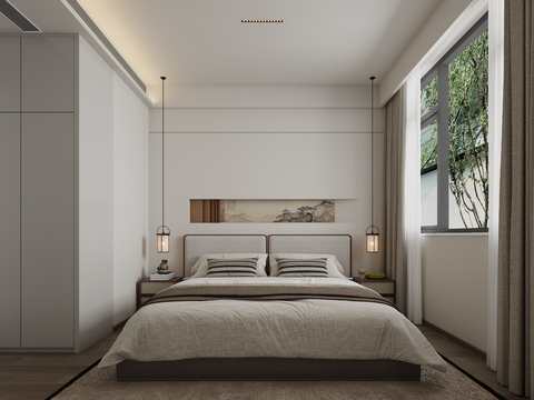 New Chinese-style master bedroom