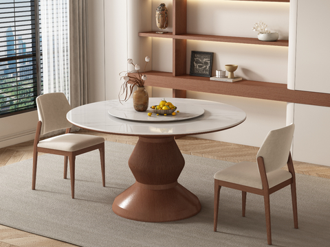 Middle style dining table and chair round dining table