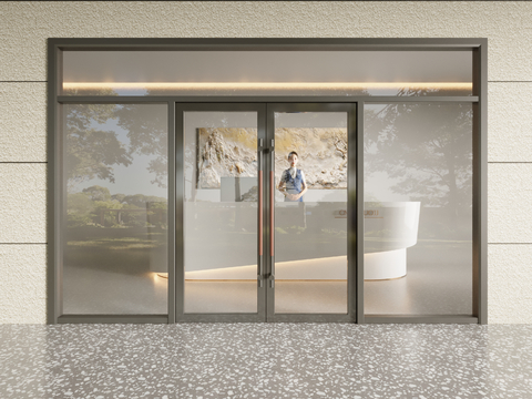 Modern glass door