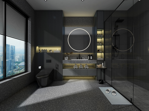 Dark Style Toilet Bathroom