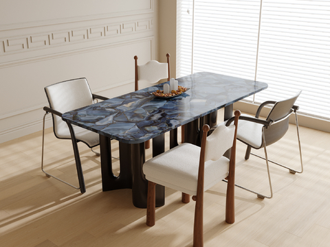 Middle style dining table and chair