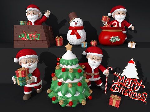 Christmas decorations Santa Claus ornaments gift box