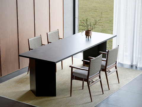 Middle style dining table and chair