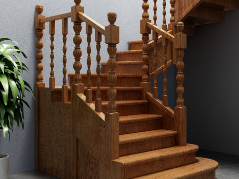 American solid wood staircase