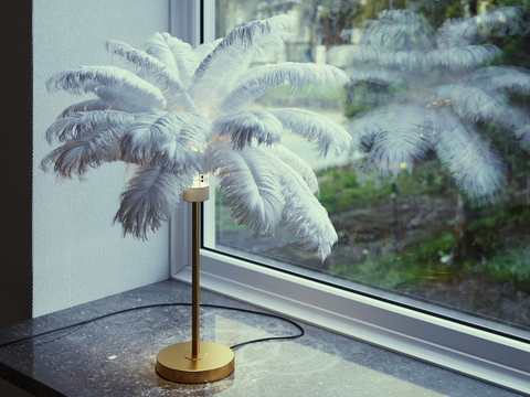 Feather table lamp