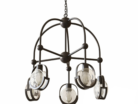 Industrial wind chandelier multi-head chandelier