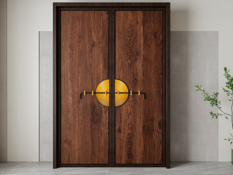 Neo-Chinese Style Box Door Double Door Wooden Door