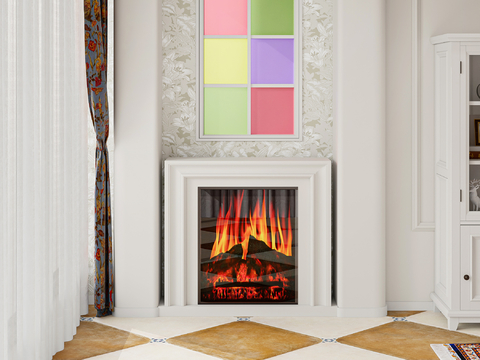 American Style Fireplace Wall Decorative Wall