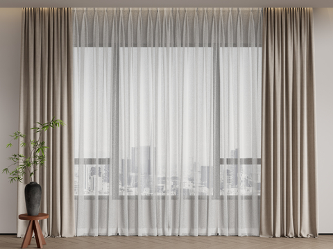 Modern Plain Curtain Screen