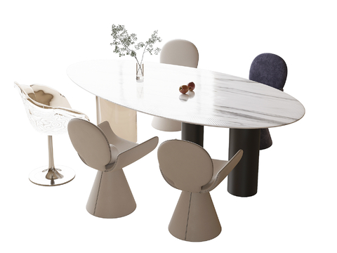 Modern Dining Table and Chair Oval Dining Table