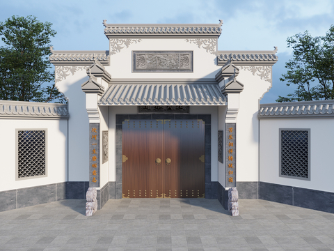 Chinese style villa door head