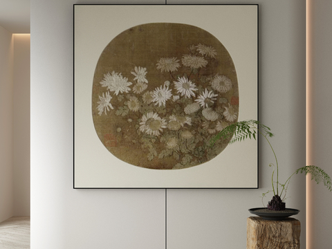 New Chinese Flower Painting Texture Painting Decorative Painting