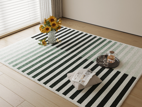 Decorative Carpet Striped Carpet Square Blanket