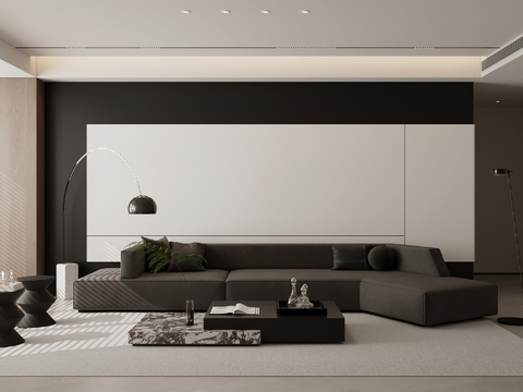 Minimalist living room without main lamp living room