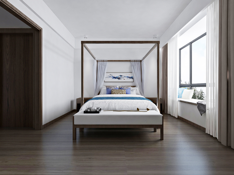 New Chinese-style master bedroom