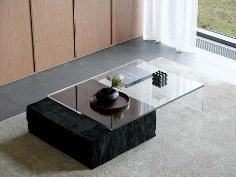 Modern glass coffee table