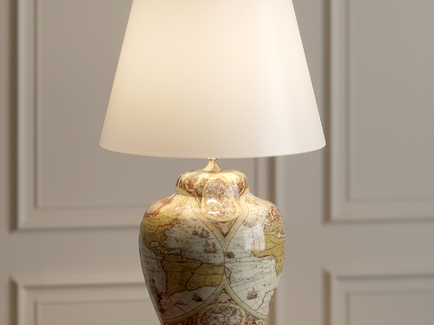 European-style Table Lamp Cloth Cover Table Lamp