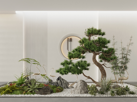 New Chinese-style interior landscape rockery landscaping