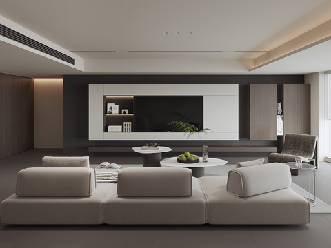 modern living room without main lamp