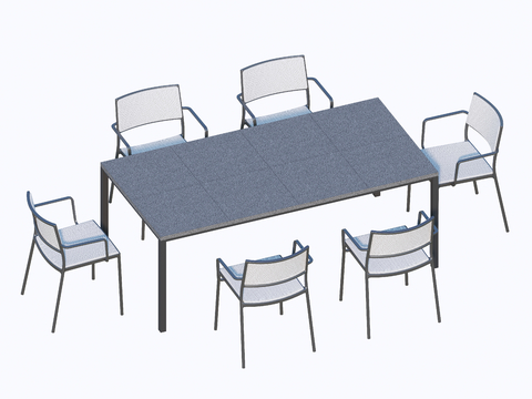 Modern Outdoor Table and Chair Courtyard Table and Chair