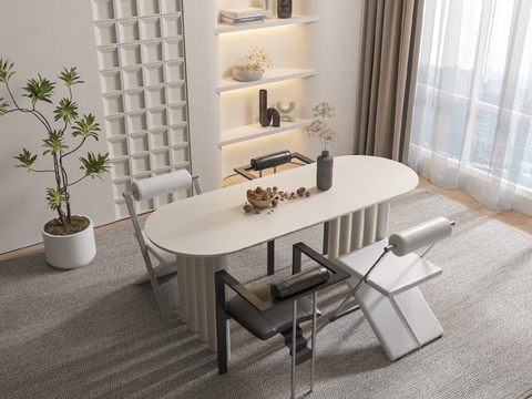 Cream style dining table and chair oval dining table