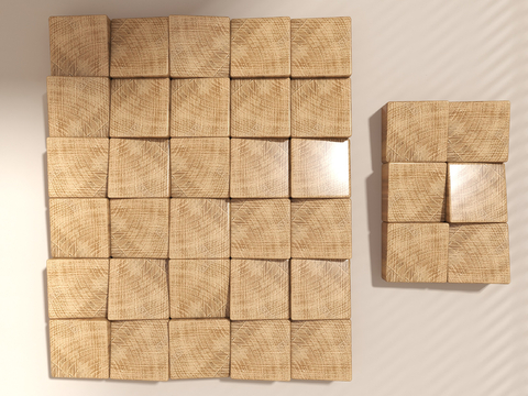 Wood mosaic wall decoration three-dimensional wall decoration