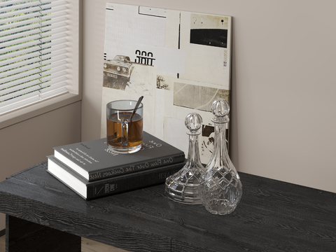 Modern Desktop Ornaments Book Glass Bottle