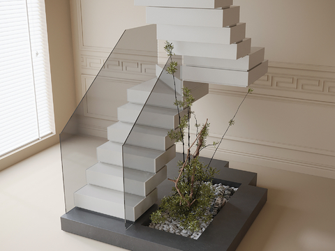 Modern handrail staircase staircase landscape