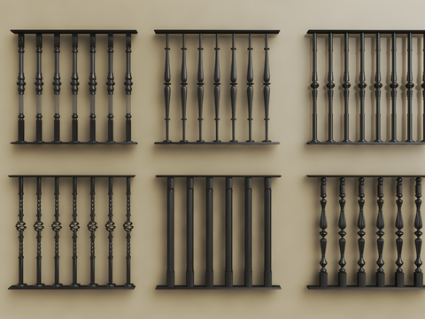 European-style wrought iron railing guardrail fence