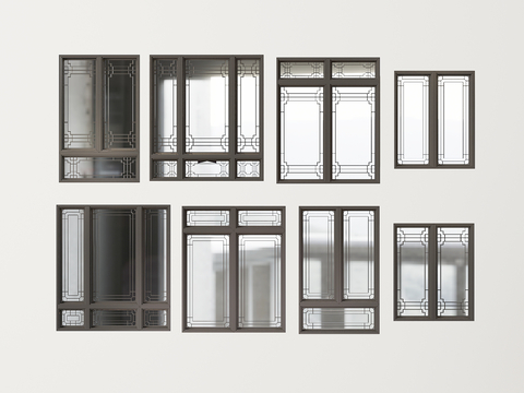 Chinese-style windows, casement windows, floor-to-ceiling windows, plastic-steel windows