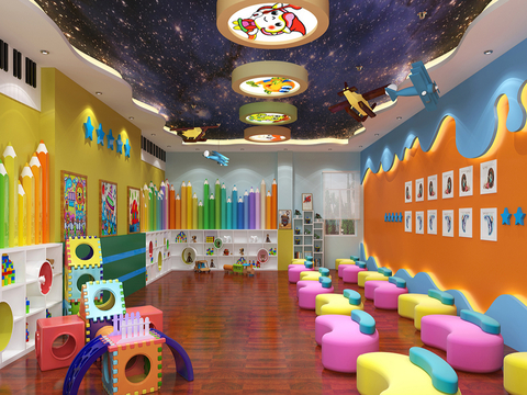 Modern Kindergarten Painting Room