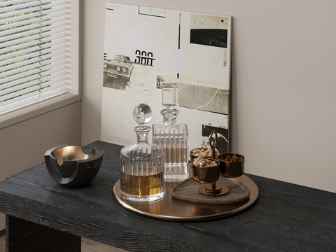 Modern Desktop Ornaments Drinkers Tray